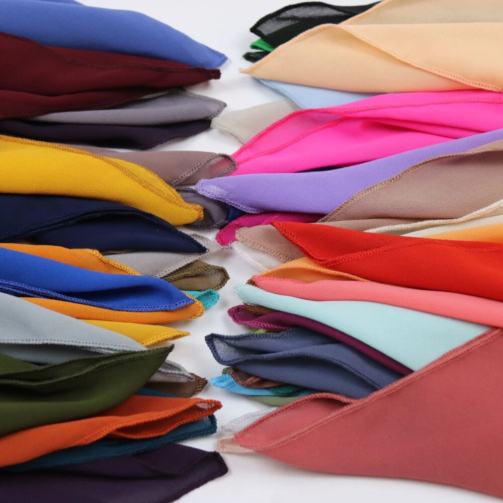 

HOT SALE High Quality 48Nice Color plain bubble chiffon Small square scarf popular muslim hijab head wear fashion women mocketer