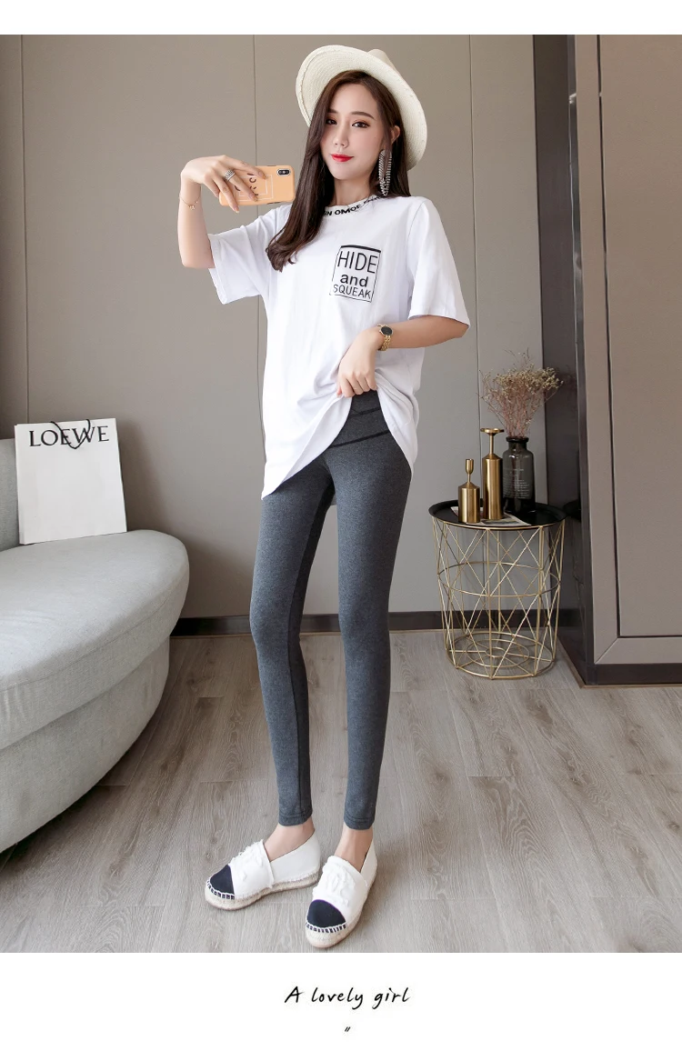 1911# Autumn Winter Skinny Maternity Legging Across V Low Waist Belly Legging for Pregnant Women Cotton Pregnancy Pencil Pants