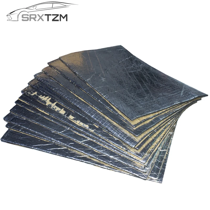 

SRXTZM 12pcs 50*30cm Car Sound Mat Proofing Deadener Heat Noise Insulation Deadening Mat Hood Closed Cell Foam 5mm Universal Car