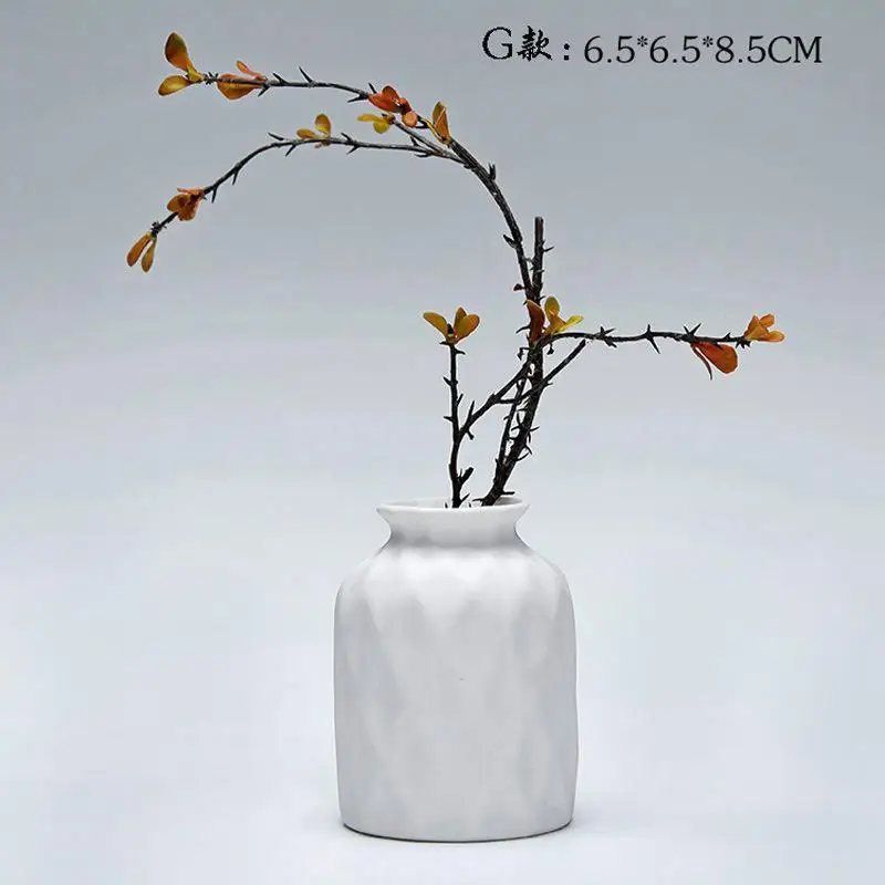 Домашняя белая керамическая ваза, сушеная Цветочная композиция, горшок, офисное украшение, ручная работа, Европейский стиль, гидропонная Цветочная ваза - Цвет: Серебристый