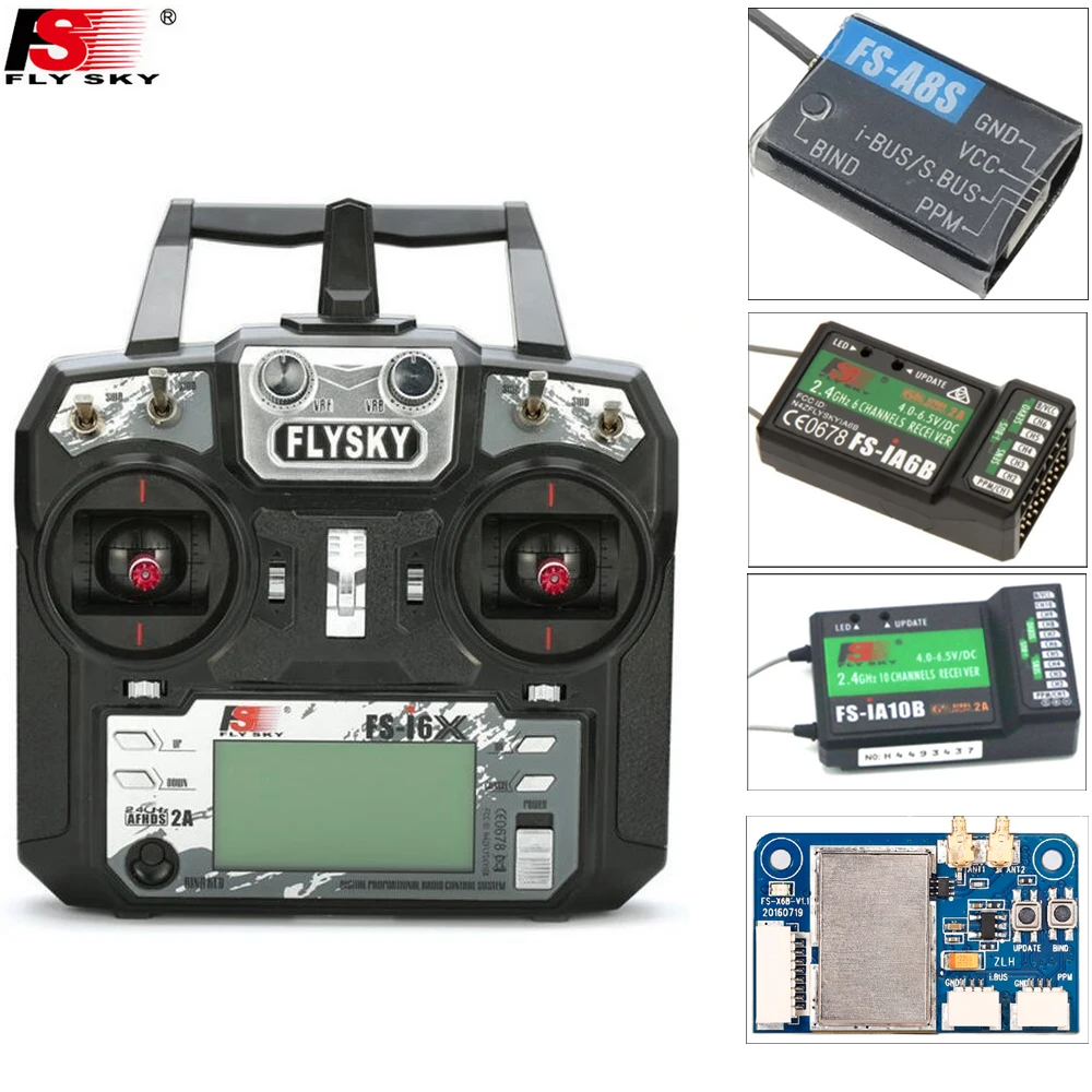 Радиоприемник Flysky FS I6X 10CH 2 4 ГГц AFHDS 2A Радиоуправляемый Lipo передатчик + IA6B/IA10B/X6B/A8S FPV