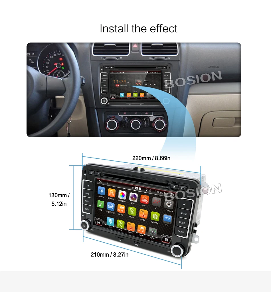 Excellent autoradio 2 din car dvd vw navigation for Volkswagen GOLF 4 GOLF 5 6 POLO PASSATCC JETTA TIGUAN TOURAN SCIROCCO T5 with GPS 19