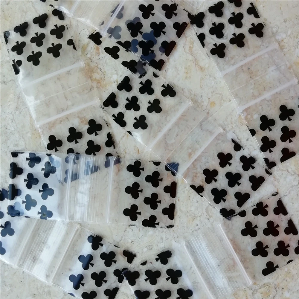 1x1 Inch Mini Design Baggies 100piece Printed Clubs Small Zip Lock Bags