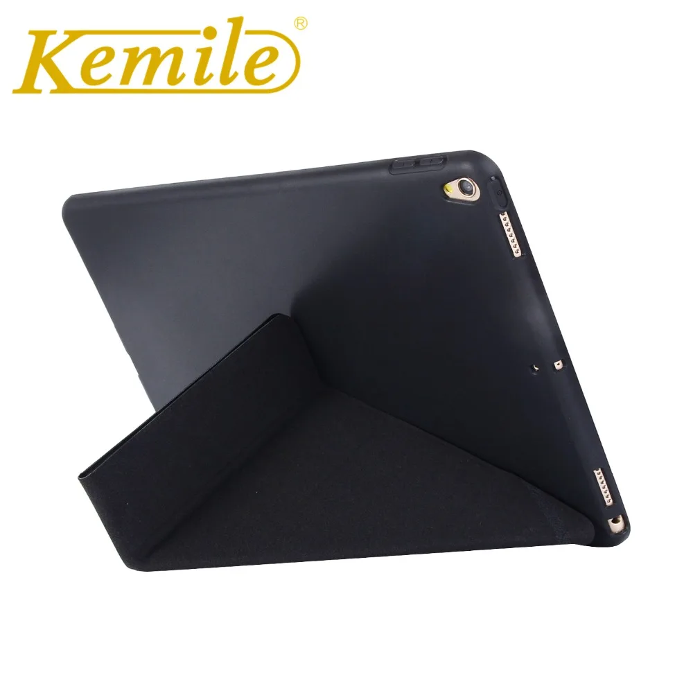 

Kemile For ipad Pro 10.5 Case Silicone Soft Back Multi-fold PU Leather Smart Case Cover For Ipad Pro 10.5 inch A1701 A1709 Case