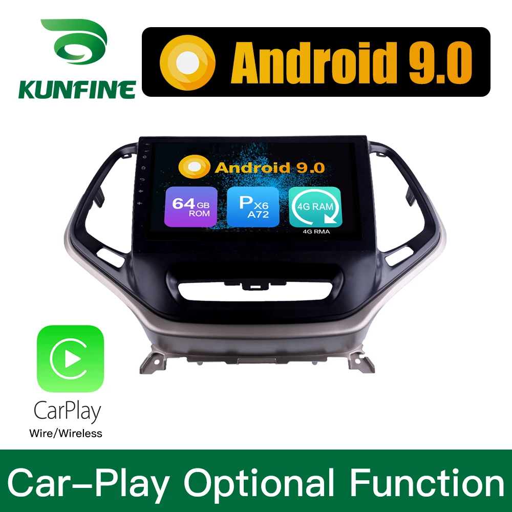 Top Android 9.0 Ram 4G Rom 64G PX6 Cortex A72 Car DVD GPS Multimedia Player Car Stereo For Jeep Cherokee 2016 Radio Headunit 1
