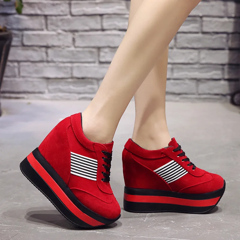 

Womens Ladies Canvas Shoes Heel Wedge Sneakers Lace Up Shoes Woman Casual Shoes Fashion Platform Sneaker