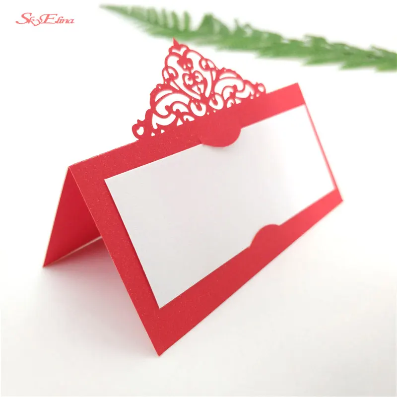 50stks Reception Gast Plaats Kaarten Favor Decor Chic Parelmoer Naam Plaats Kaarten Wedding Party Table decoration 8Z (5)