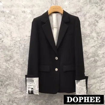 

New Fashion Black Suit Jacket Female 2019 Spring New Single Breasted Blazer Coat Women Autumn Simple Outwear