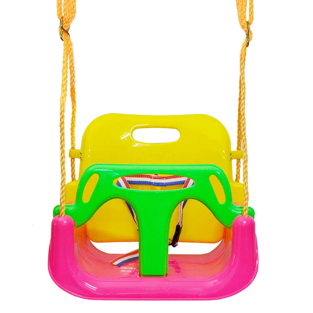 200kg Load-bearing 3 In 1 Multifunctional Baby Swing Hanging Basket Outdoor Kids Toy Baby Swing Toy Patio Swings - Цвет: Pink