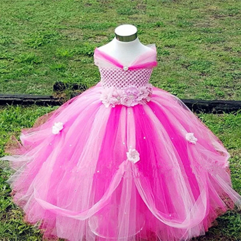 От 0 до 14 лет Платья с цветочным узором для девочек фатиновое платье-пачка розового и лавандового цвета для свадебной вечеринки детские платья принцессы для девочек, пышные бальные платья