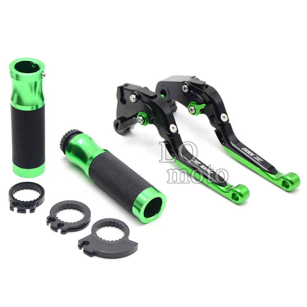 

Motorcycle Adjustable Foldable&Extendable Brake Clutch Lever & 7/8"Handlebar Hand Grips For Kawasaki Z1000 with the Z1000 logo