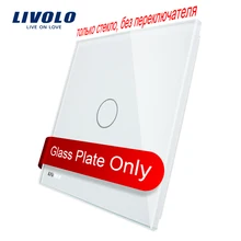 Livolo Luxury White Pearl Crystal Glass, EU standard, Single Glass Panel For 1 Gang Wall Touch Switch,VL-C7-C1-11 (4 Colors)
