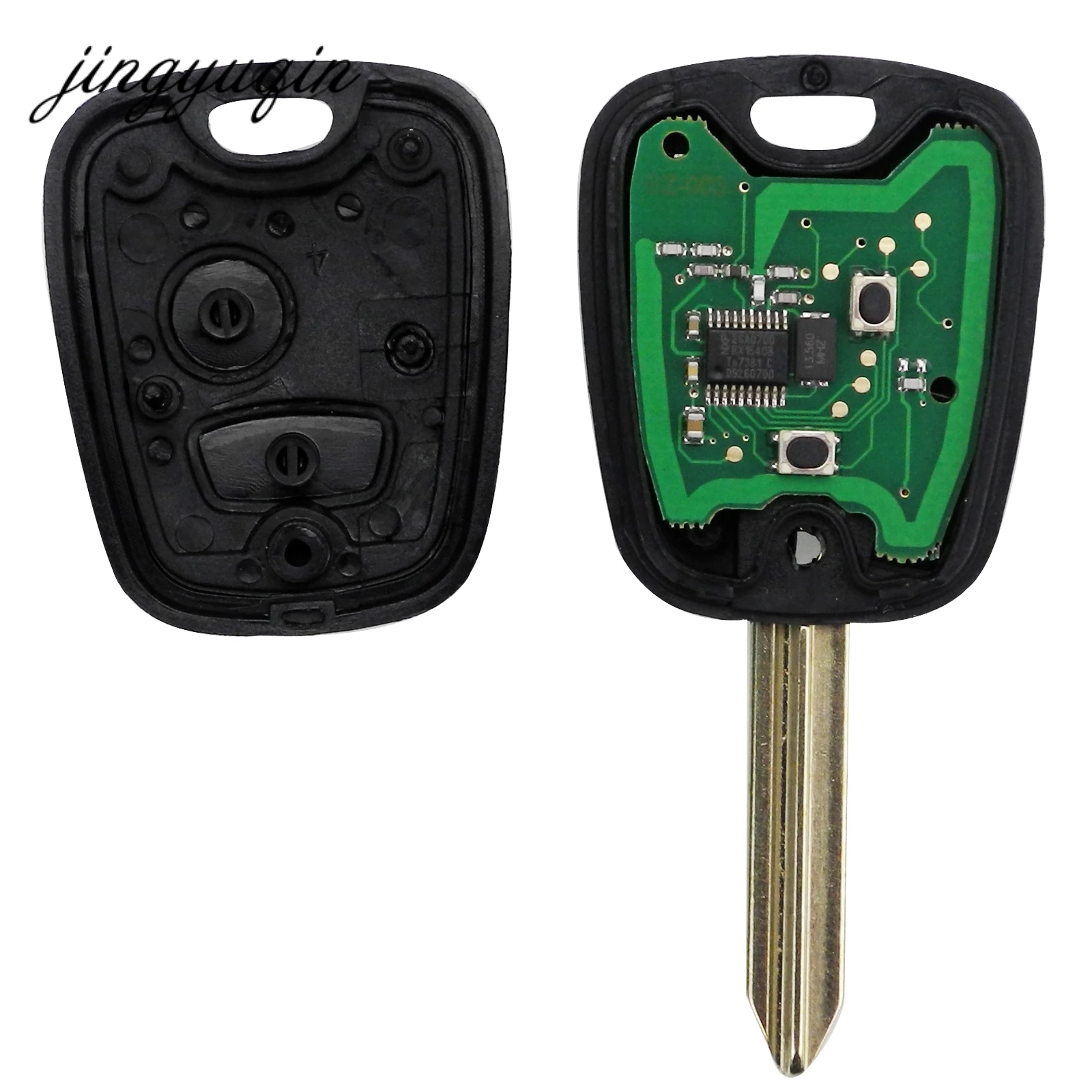 Jingyuqin Автомобильный ключ с дистанционным управлением 433 МГц ID46 чип для Citroen Saxo Picasso Xsara Berlingo SX9 лезвие 2 кнопки брелок