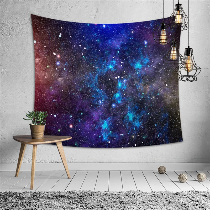Гобелен на стену с принтами Галактики, небесного тела, Вселенная мандала, Настенный Ковер, одеяло, украшение, Детские Полиэстеровые гобелены - Цвет: A142-130
