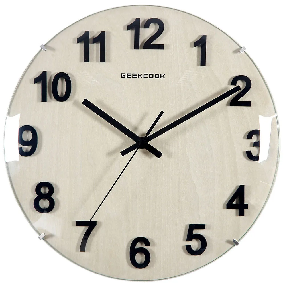 

New Wall Clock Borderless Convex Glass Wall Clock Modern Design For Living Room Silent Movement Wall Watch For Home Decoration
