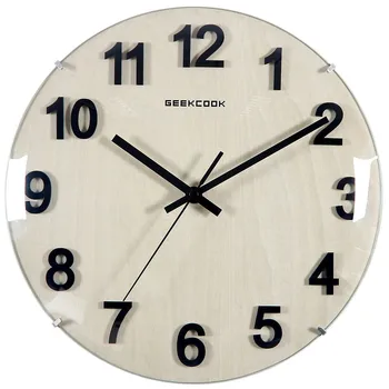 

New Wall Clock Borderless Convex Glass Wall Clock Modern Design For Living Room Silent Movement Wall Watch For Home Decoration