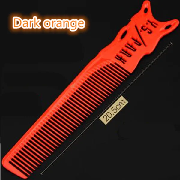 Dark orange Профессиональные волосы расчески для салона Парикмахерская Расческа Щетка для волос уход за волосами Инструменты для укладки Парикмахерская Расческа Щетка для волос прочная горячая распродажа - Цвет: Dark orange