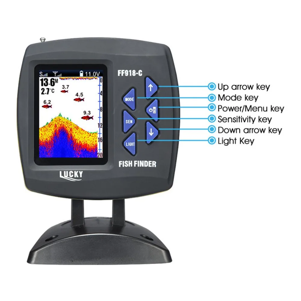 

New Wireless Fish Finder Echo Detecting Fishing Detector with 3.5 Inch LCD 328ft/100m Depth underwater Camera FF918-CWLS