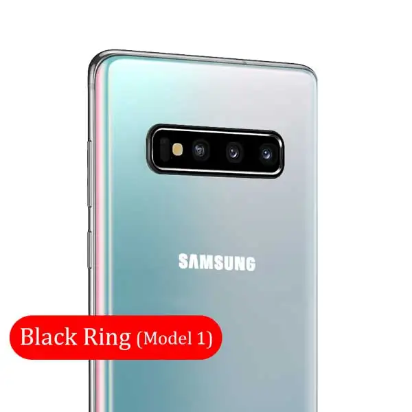 Для samsung Galaxy S10 Plus S10E Защитное стекло для объектива камеры и защитный кольцевой чехол для samsung S10 S10E закаленное стекло - Цвет: Black Ring (Style 1)