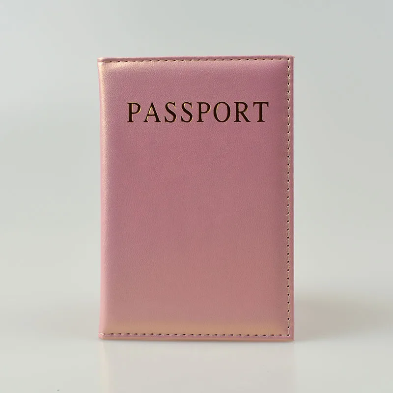 DIKEDAKU, простая модная женская Обложка для паспорта, розовая, для путешествий, из искусственной кожи, держатель для паспорта, кошельки, одноцветные, для девочек, защита для паспорта, карман - Цвет: Розовый