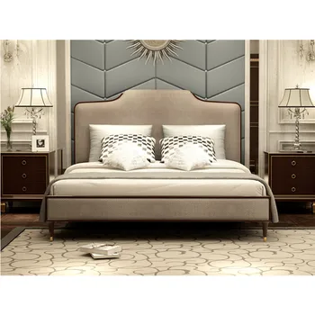 

Contemporary Design Top Quality Wooden Fabric Bedroom Furniture Set