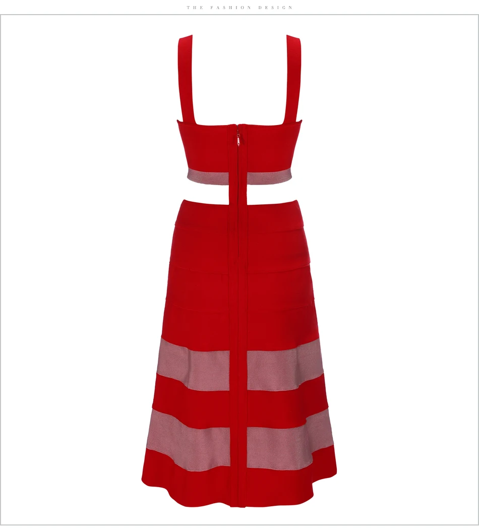 Красное повязное платье новое платье до середины икры красное открытое женское облегающее платье элегантный, На Бретельках Вечернее платье без рукавов Vestidos