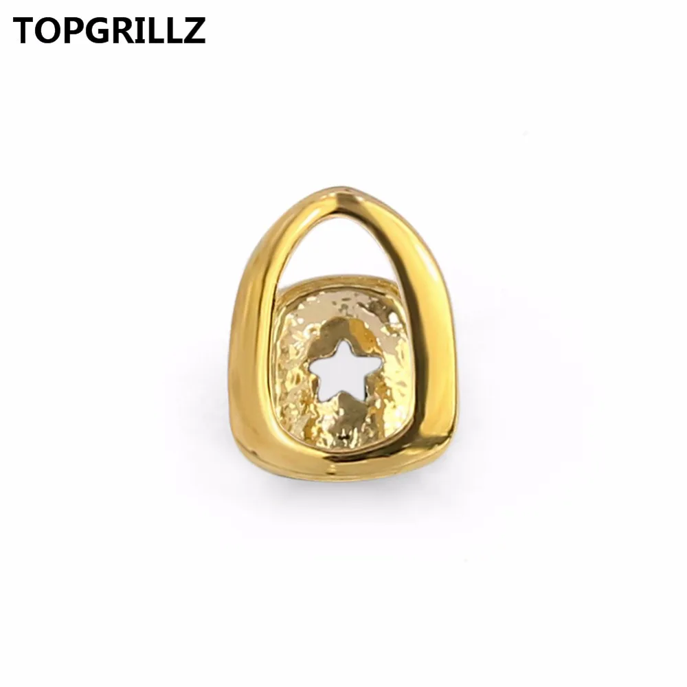 TOPGRILLZ мужские Новые Позолоченные с открытым лицом, Корона скорпиона, однозубные грили, крышка, глянцевая полировка, хип-хоп Bling Grillz