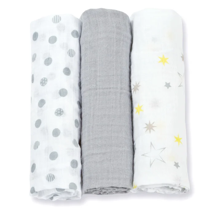 3 шт., 70x70 см, Детские муслиновые пеленки, хлопковые одеяла, супер мягкие пеленки для новорожденных, Детские банные полотенца, обертывания для детей, товары для фото - Цвет: Grey