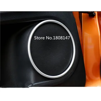 

Car Door Stick ABS Chrome Redio Audio Speak Sound Ring Circle Lamp Trim 4pcs For Honda HR-V HRV Vezel 2014 2015 2016 2017 2018