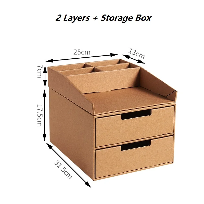 1 шт. бумажный настольный шкаф для хранения, стол, файл, отделочная коробка, простая книга, стоящая коробка для хранения файлов, многослойные ящики для хранения - Цвет: 4