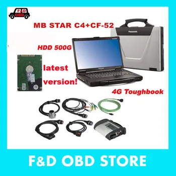 

500g HDD +MB Star C4 SD Connect+CF52 4G full System Compact 4 Multiplexer DHL Free Shipping