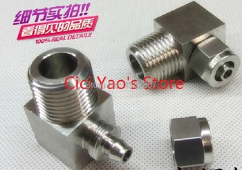 

Free shipping 5pcs/lots free shipping stainless steel 1/2" thread, for 12mm hoses elbow , Compression elbow compression fittings