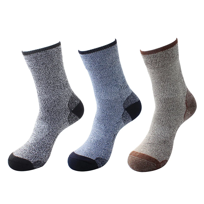 3 Pairs Men Outdoor Winter Cotton Thinck Warm Knee High Sports Socks