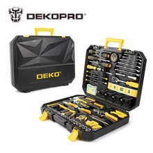 DEKOPRO 168 Pcs Hand Tool Set General Household Hand Tool Kit with Plastic Toolbox Storage Case