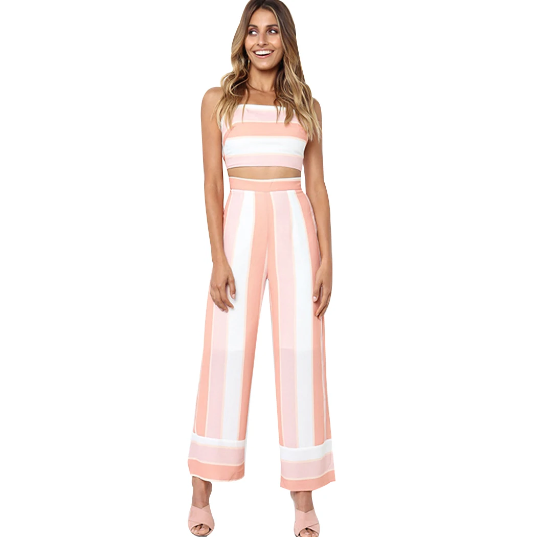Buy Off Shoulder Sexy Pink Jumpsuits Strapless Women