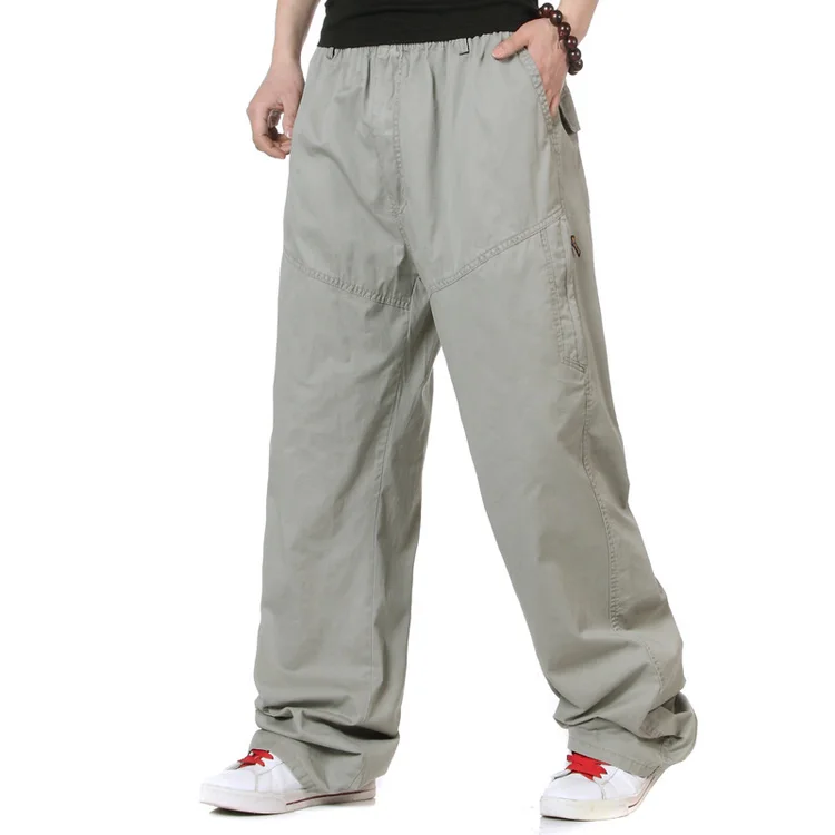 Летние тонкие повседневные брюки, мужские свободные длинные штаны большого размера, хорошее качество, мужские прямые легкие брюки из хлопка, Размер 6XL