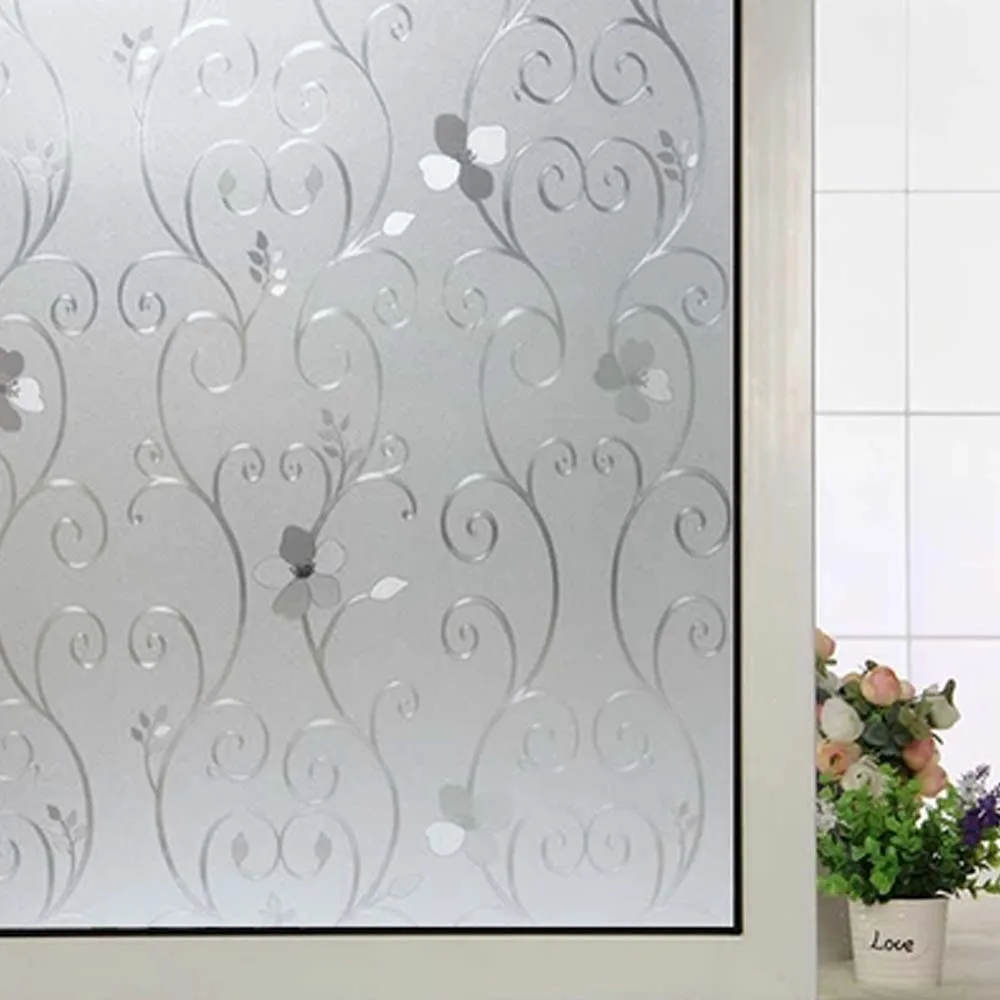 

CottonColors Waterproof Window Privacy Films, Frosted No-Glue Static Decorative Window Stickers Size 45 x 100Cm