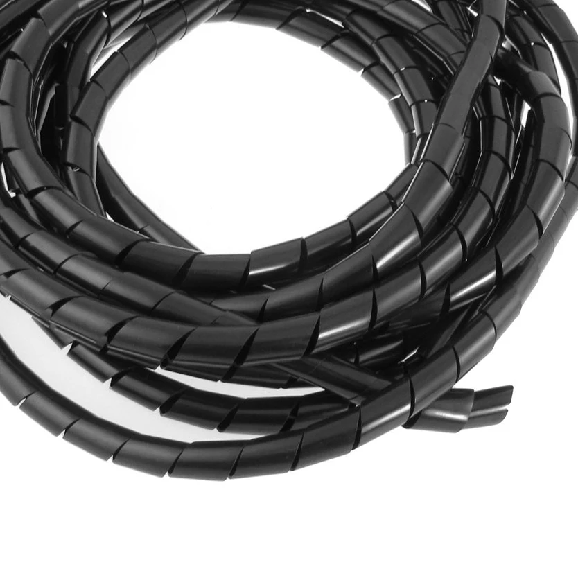 WSFS Hot 12mm Outside Dia 22 Ft Flexible Spiral Wire Wrap Desktop PC