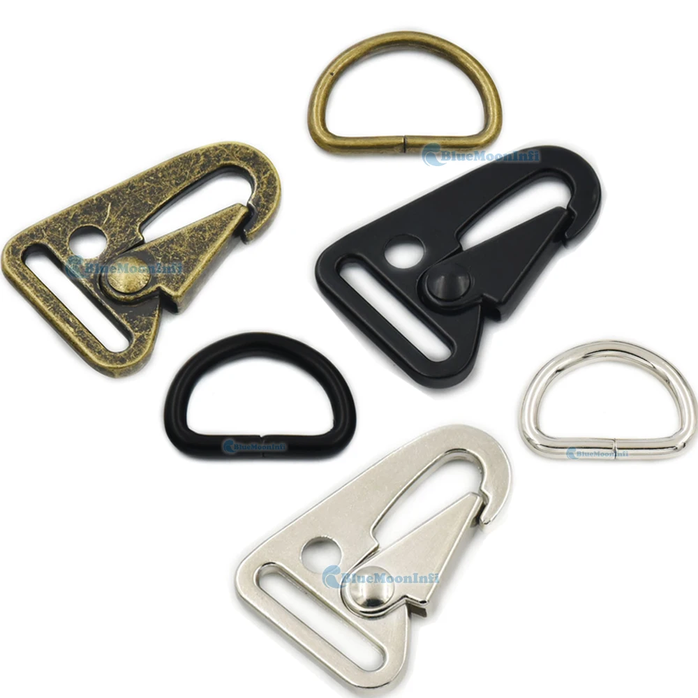 

1/2/5/10/20 set Sling Clip Spring Gate Snap 1" 25mm Olecranon Hook D ring Webbing Strap Buckles