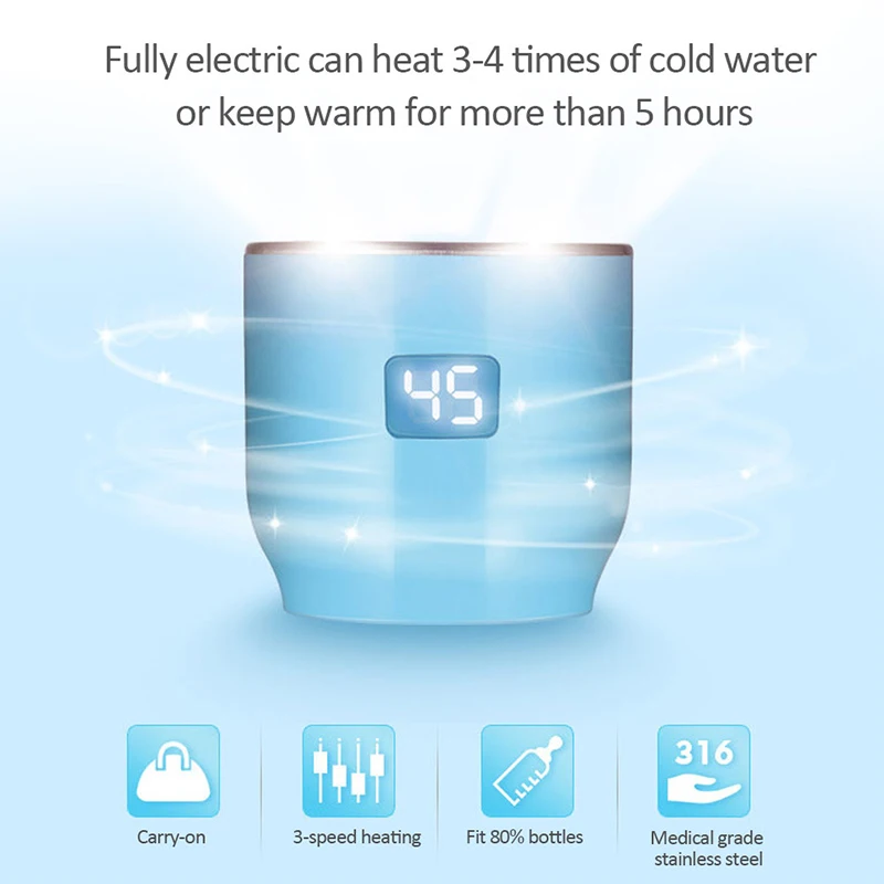 Portable USB Milk Warmer LCD Display Baby Bottle Warmer Sterilizers Warm Milk Device Intelligent Heating Insulation Bottle Portable USB Milk Warmer LCD Display Baby Bottle Warmer Sterilizers Warm Milk Device Intelligent Heating Insulation Bottle