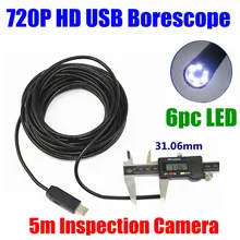 factory Super Mini USB Pipe Inspection Borescope Endoscope Tube Snake waterproof IP67 5M cable camera 720p HD Cam