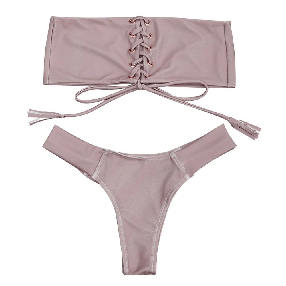 

Brazilian Bandage Bikini Set Summer Women Strapless Bikini Push-up Monokini Swimsuit Swimwear Triangle Bathing Suit Beachwear