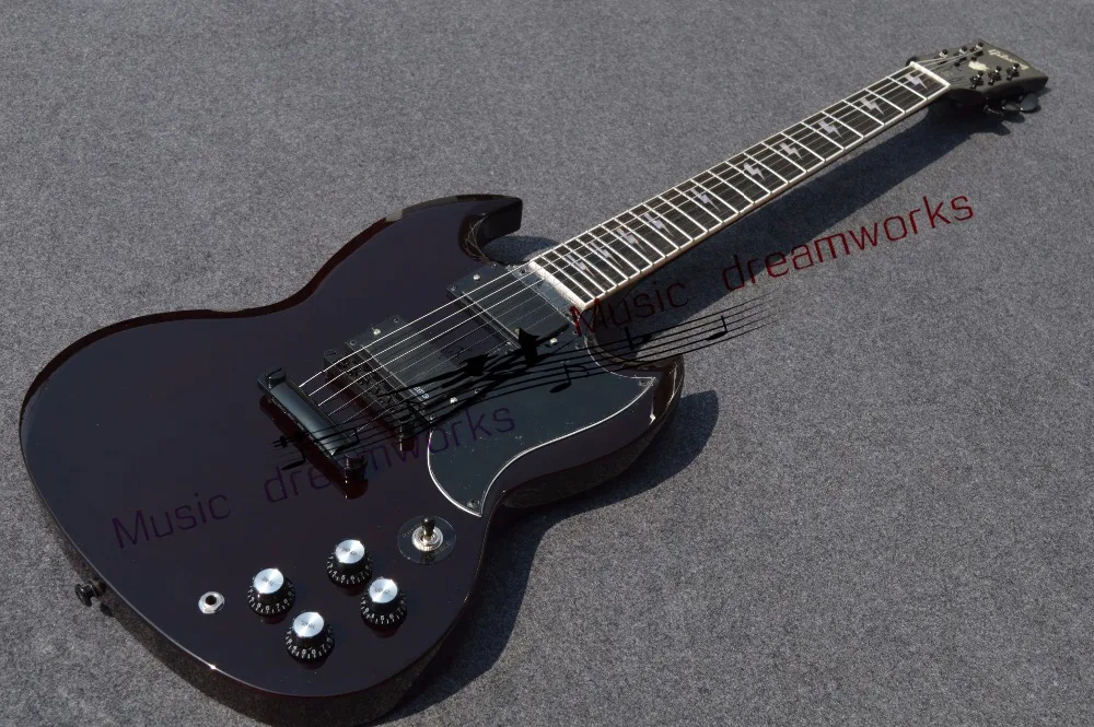 Китай OEM гитары на заказ магазин оптовая firehawk СГ электрическая гитара Активный пикапы, любой цвет может быть изменен