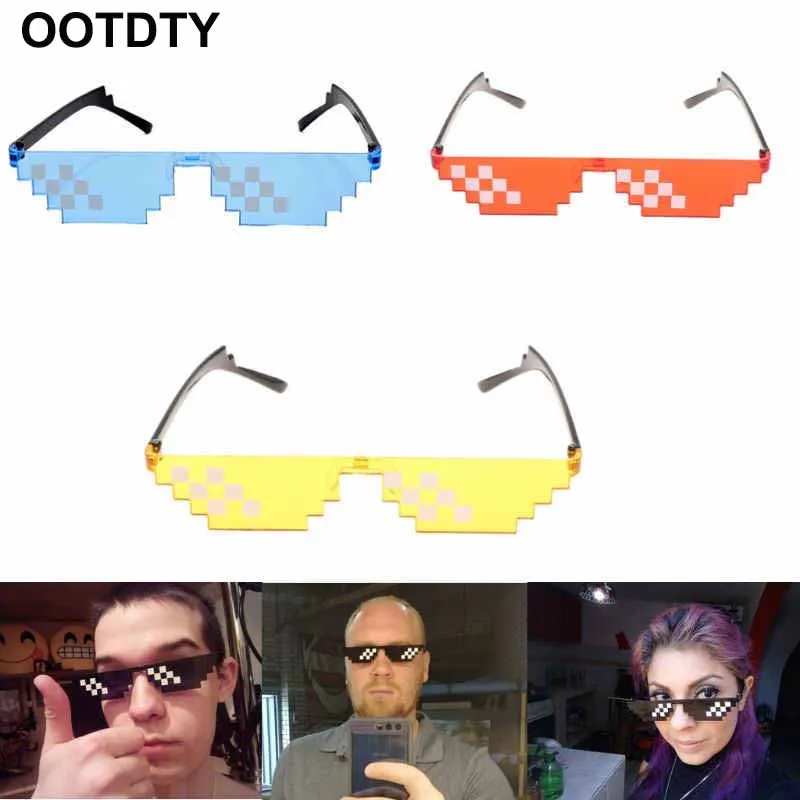 

Colorful Mosaic Sunglasses Toy Thug Life Glasses Deal With It Glasses Pixel Women Men Funny toy