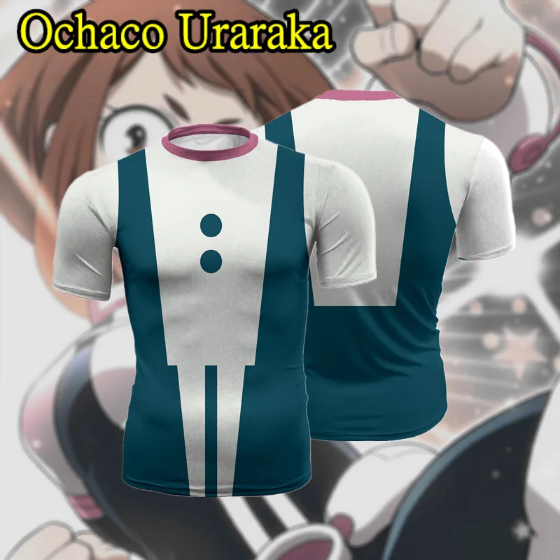Мой герой Academy OCHACO URARAKA мидория изуку косплей с цифровым 3d рисунком футболка