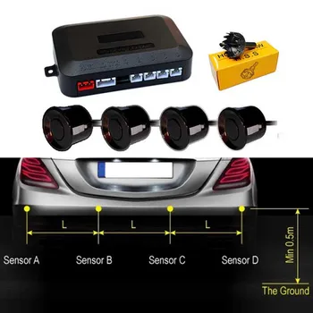 

1Set Car Reverse Backup Radar System Alert Alarm Kit with 4 Parking Sensors Distance Detection NJ88