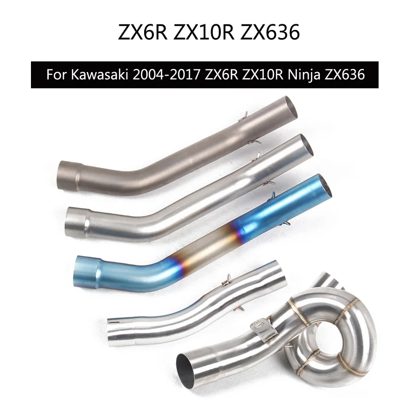 

Mid Link Pipe for 2004-2017 Kawasaki ZX6R ZX10R Ninja ZX636 Slip On 51 mm Escape Reserve Remove Catalyst Modified Exhaust Pipe
