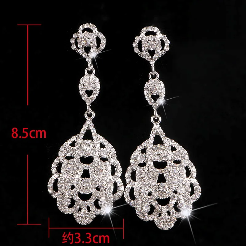  925 sterling silver vintage long earrings for women 585 gold plated Austrian crystal jewelry brincos de festa wedding bridal accessories gifts HB025 (5)