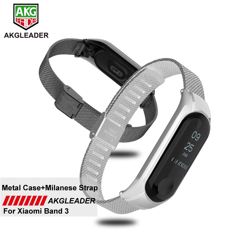 Металлический браслет AKGLEADER Mi Band 5 из нержавеющей стали без винтов для Xiaomi 2