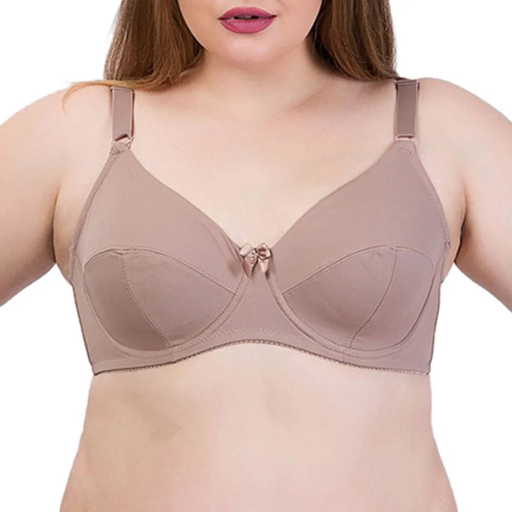 

Dropship Women Big Size Underwire Unlined Bra Minimizer Brassiere Sexy Lingerie Solid 36 38 40 42 44 46 48 C E